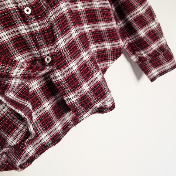 PAIGE Trudy Plaid Button Down Shirt Top XS Flannel Barlow Black Scarlet Red SOFT - Picture 13 of 16